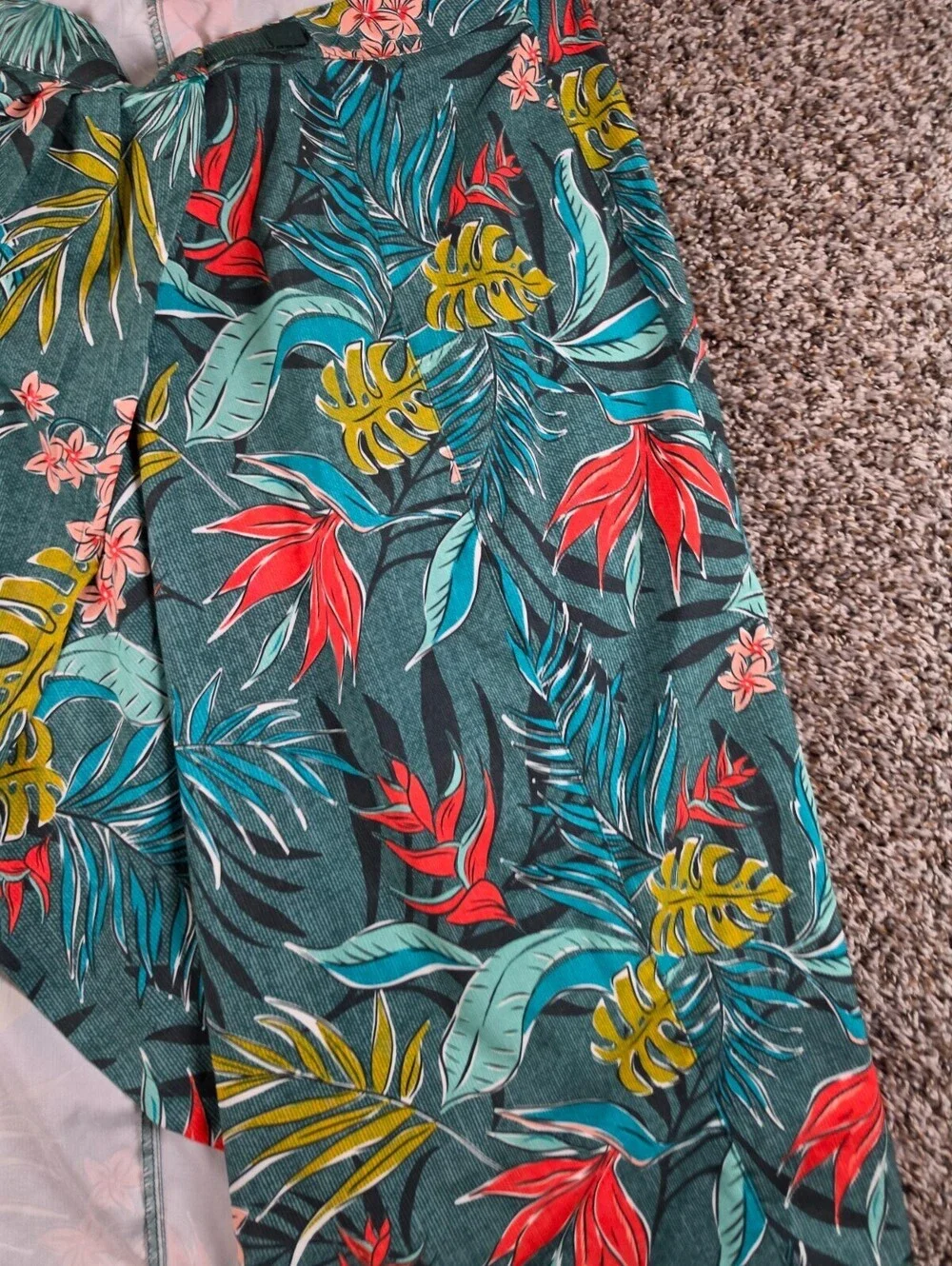 Ripskirts Hawaii Womens Sz XS Teal Blue bright tropical wrap skirt